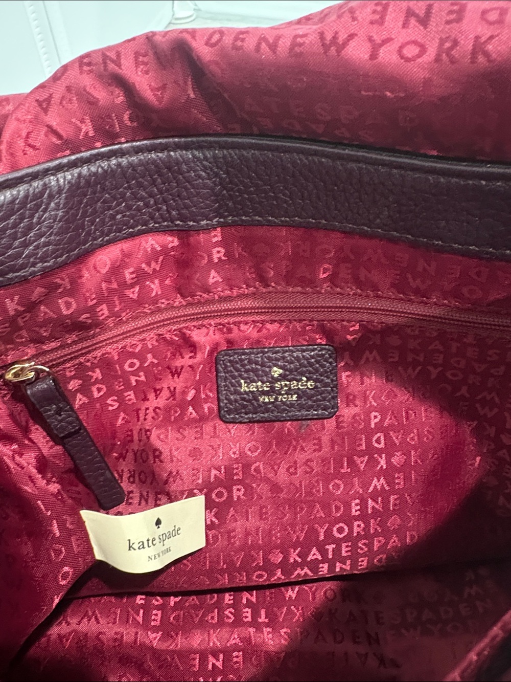 Kate Spade Leather and Suede Waterton Road Chantalle Crossbody Purse in Plum - Picture 2 of 7